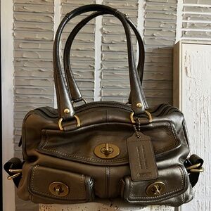 Limited Edition Coach Bleecker Street Peyton Metallic Leather Satchel